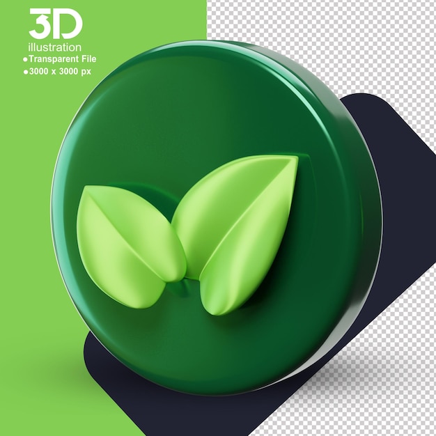 Milieu ecologie 3d pictogram blad