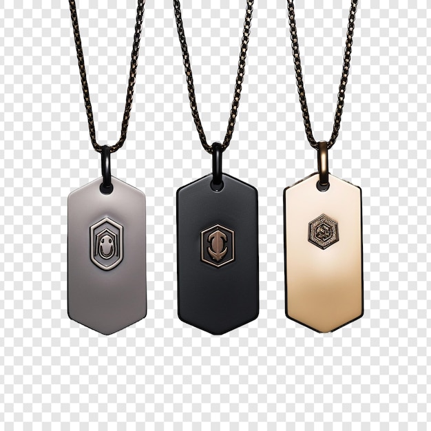 PSD militaire dog tags sieraden geïsoleerd op transparante achtergrond