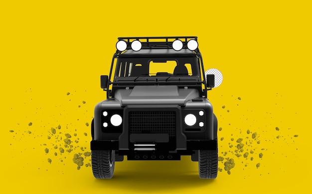 Military black metallic off road vehicles or jeep