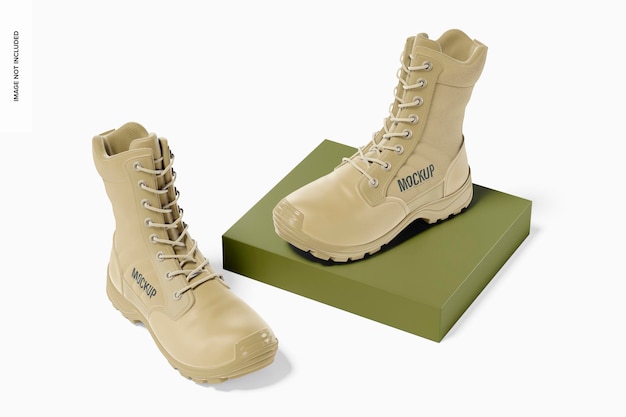 Military boots mockup