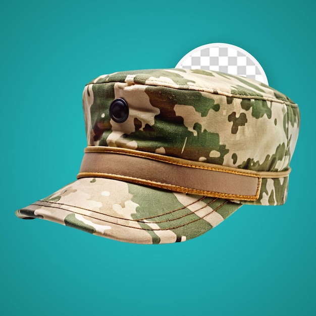 Military canvas hat isolated on transparent background png