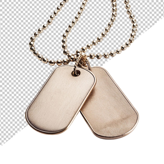 PSD military dog tags on transparent background