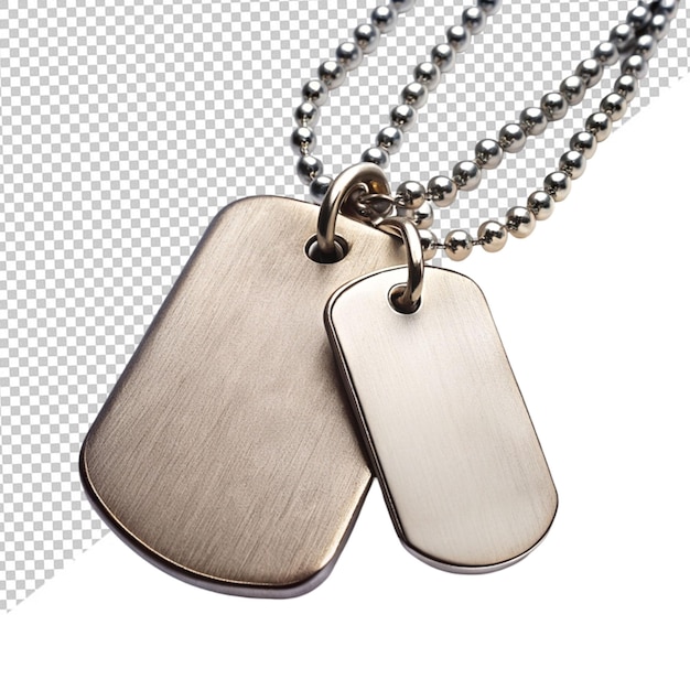 PSD military dog tags on transparent background