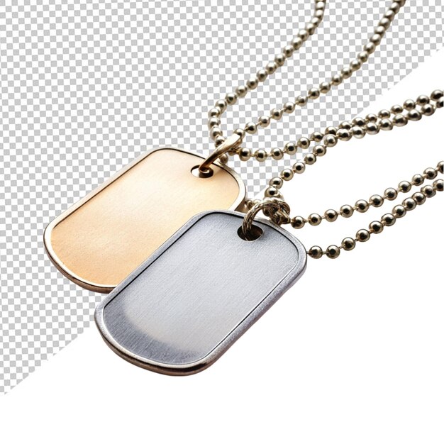 PSD military dog tags on transparent background