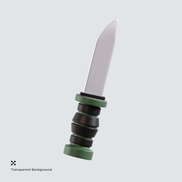 PSD military knife 3d illustration