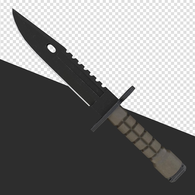 Military knife 3d render