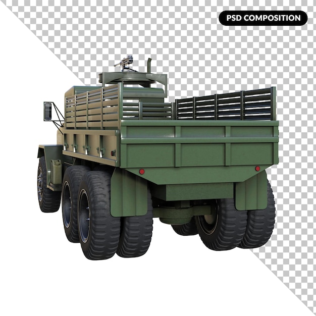 PSD camion militare isolato 3d