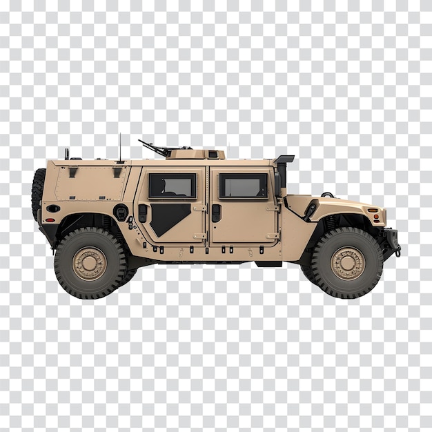 PSD illustrazione di veicolo militare auto militare trasparente