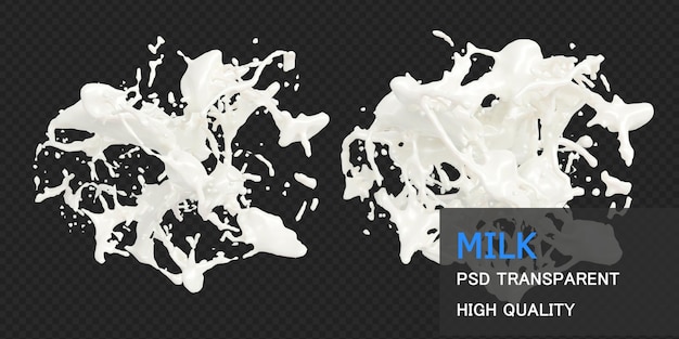 PSD milk in 3d rendering isolated design premium psd