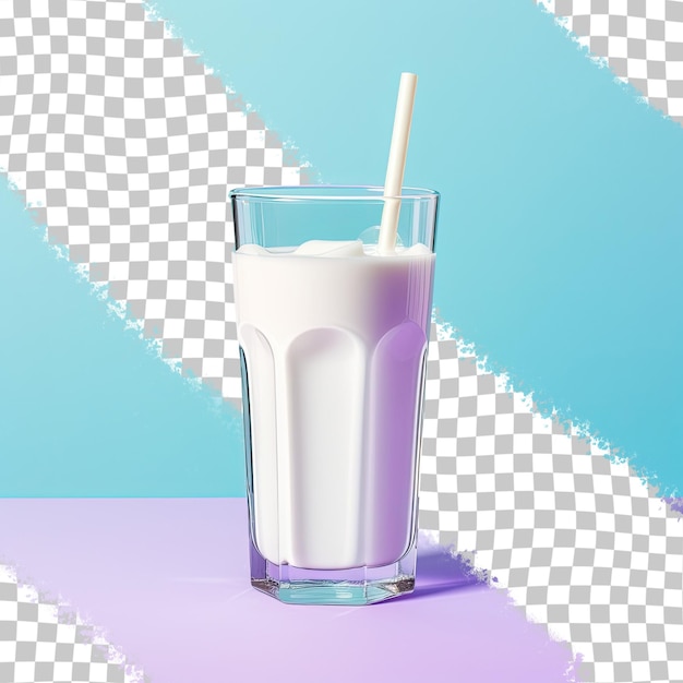 Milk beverage with drinking tool transparent background