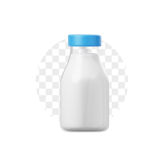 PSD milk bottle 3d icon