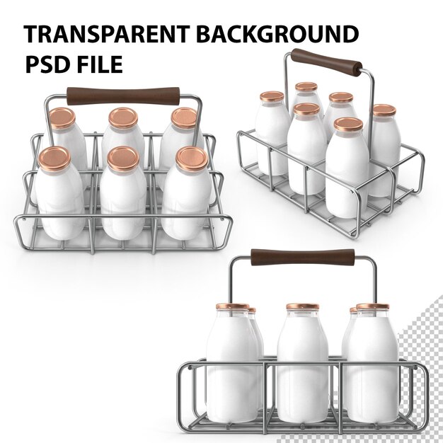 PSD milk bottle carrier png