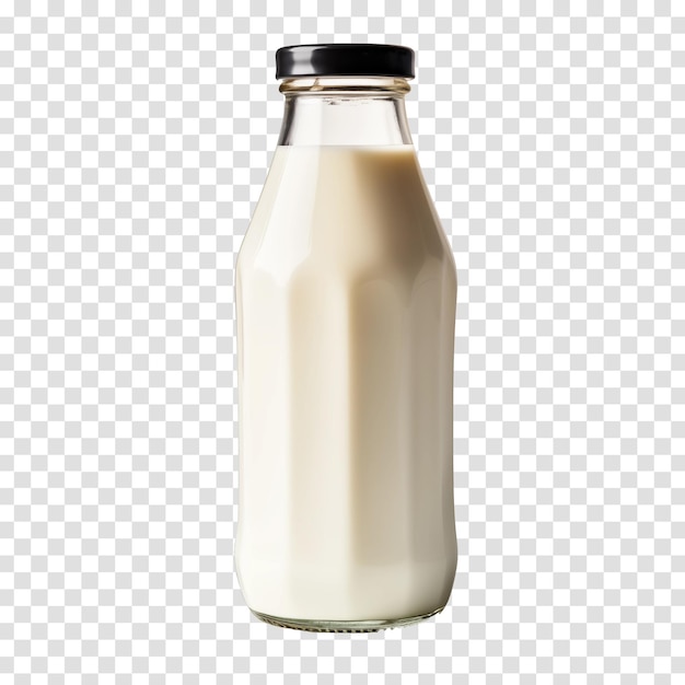 PSD bottiglia di latte isolata su sfondo trasparente