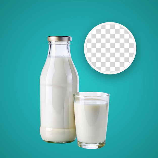 PSD milk bottle isolated on transparent background