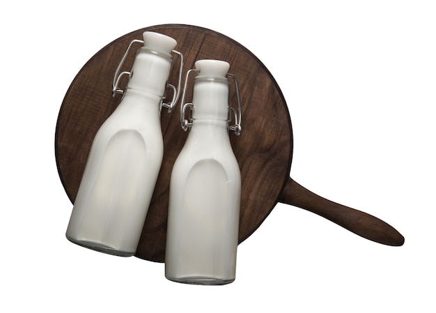 PSD milk bottle isolated