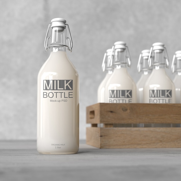 PSD milk bottle mock up