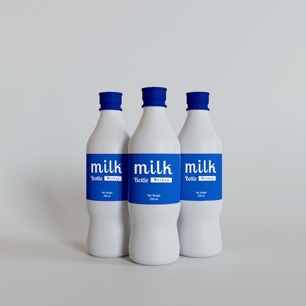 Milk bottle mockup Premium Psd