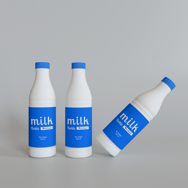 Milk bottle mockup premium psd