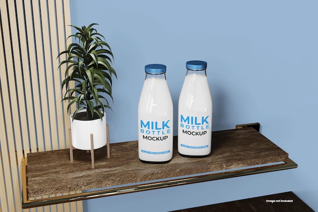 Milk bottle mockup