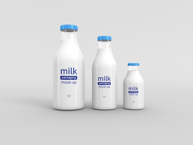 PSD milk bottle packaging mockup