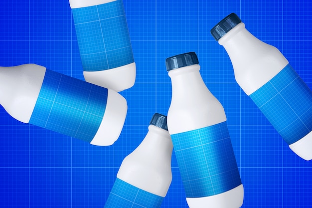 Milk bottles mockup