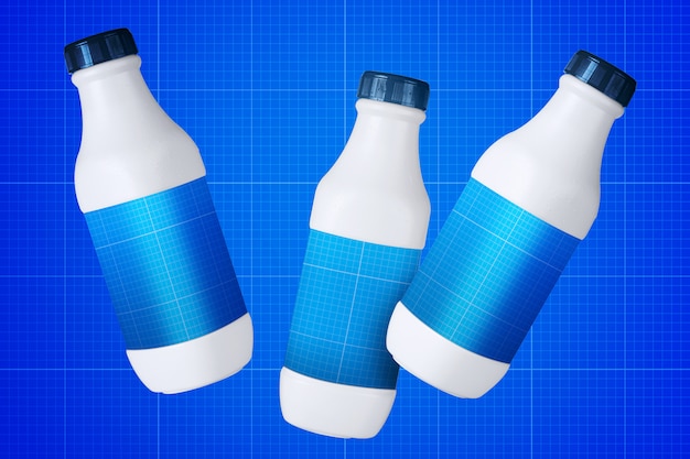 Milk bottles mockup