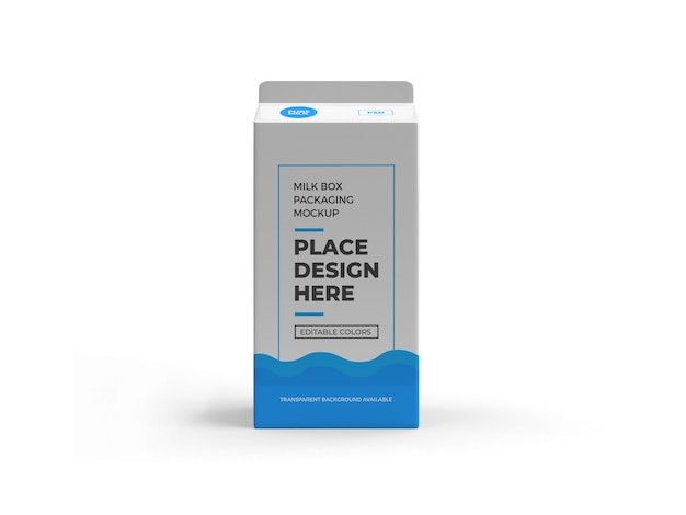 PSD milk box and drink packaging mockup design isolated