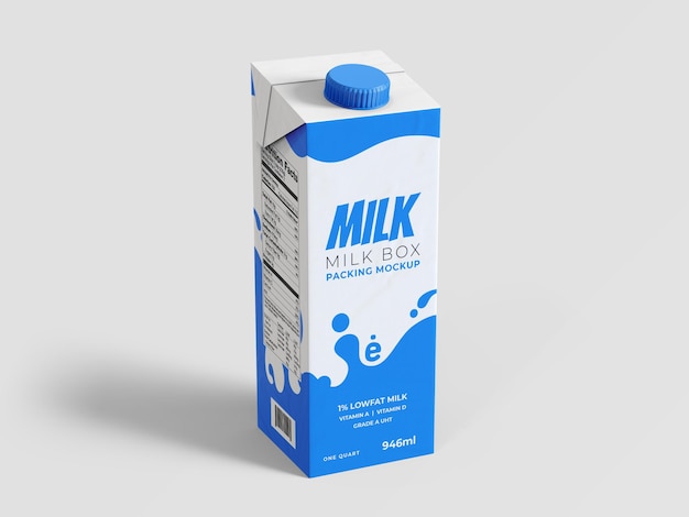 PSD modello di mockup di scatola di latte