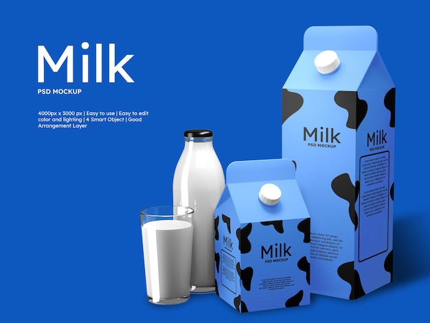 PSD milk box mockup