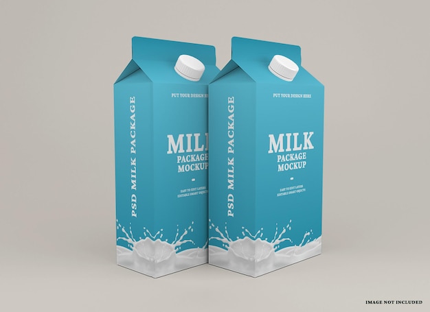 Milk box packaging mockup