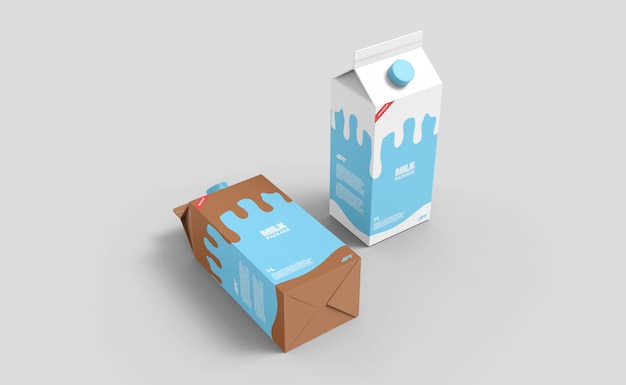 Milk carton box mockup