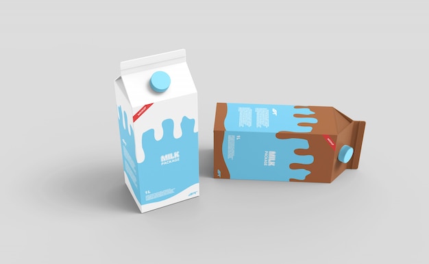 Milk carton box mockup