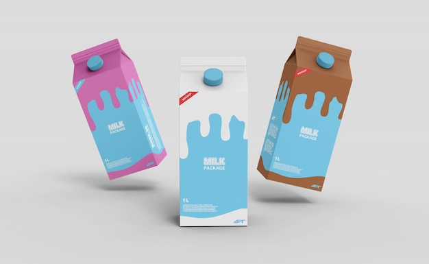 PSD milk carton box mockup