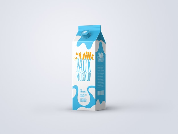 Mockup di scatola di cartone del latte