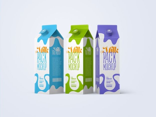 PSD milk carton box mockup