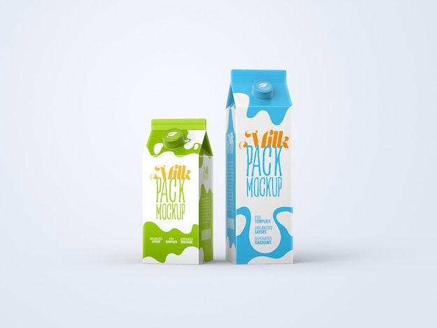 Milk Carton Box Mockup