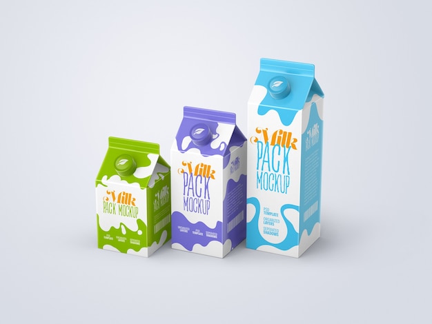 Milk carton box mockup