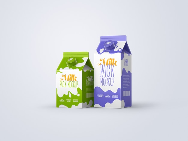 Milk Carton Box Mockup