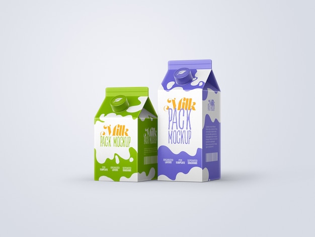 PSD milk carton box mockup