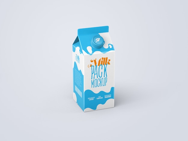 Мокап картонной коробки для молока