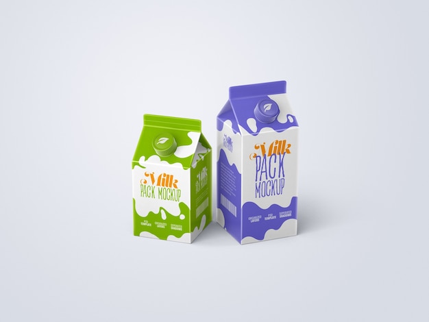 Milk Carton Box Mockup 