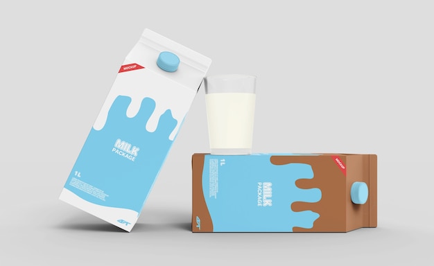 PSD milk carton box packaging mockup