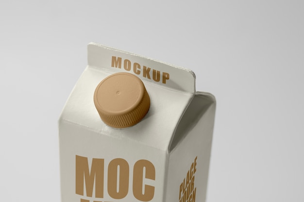 PSD Дизайн макета упаковки молока