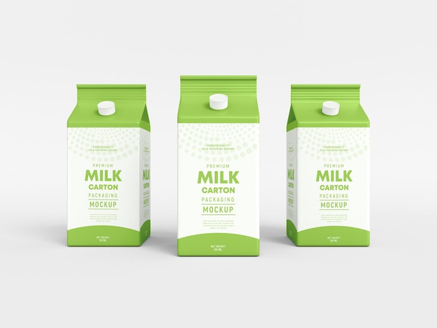 Milk carton packaging mockup