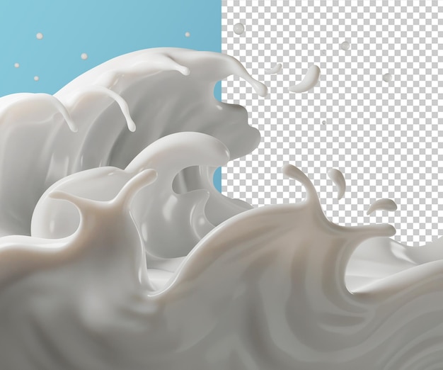 PSD milk and chocolate splashes isolated on background premium psd