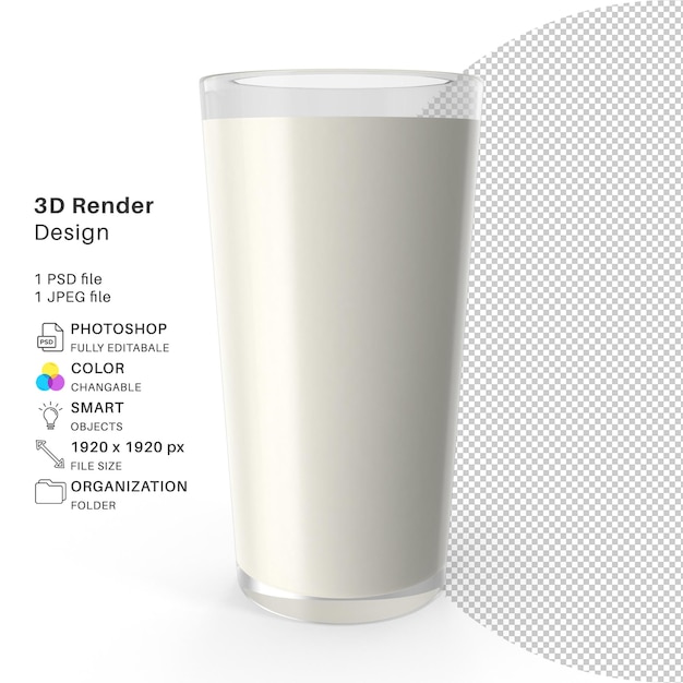 PSD milk glass 3d modeling psd file realistic milk glass