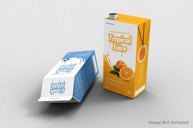 Milk and Juice Box Design Mockup Design