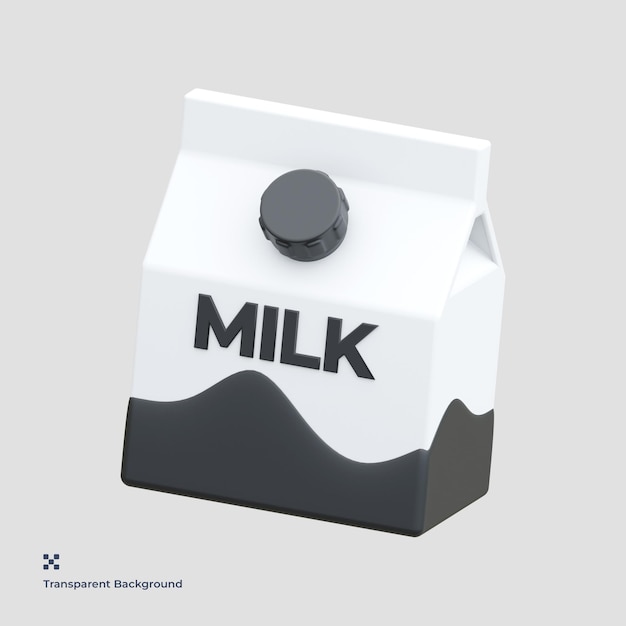 PSD milk package 3d illustration