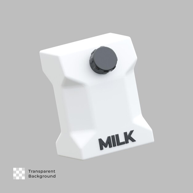 Milk package 3d render illustration icon