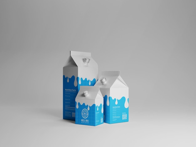 Макет коробки для упаковки молока